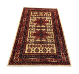 16296-Kazak Hand-Knotted/Handmade Afghan Rug/Carpet Tribal/Nomadic Authentic/ Size: 6'5" x 5'1"