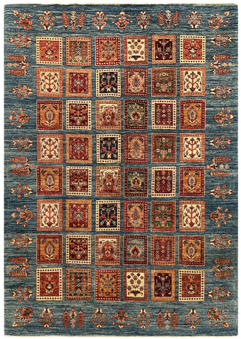 19107-Chobi Ziegler Hand-Knotted/Handmade Afghan Rug/Carpet Tribal/Nomadic Authentic/ Size: 7'7''x 5'5''