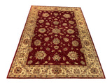 19272-Chobi Ziegler Hand-Knotted/Handmade Afghan Rug/Carpet Tribal/Nomadic Authentic/ Size: 7'8" x 5'6"