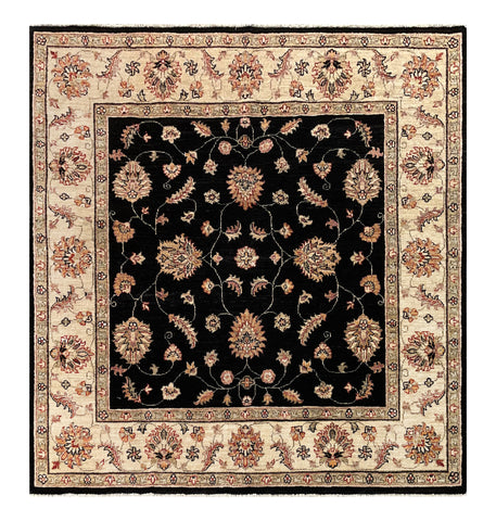 19285-Chobi Ziegler Hand-Knotted/Handmade Afghan Rug/Carpet Tribal/Nomadic Authentic/ Size: 5'0" x 4'6"