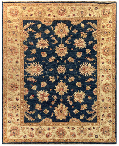 19218-Chobi Ziegler Hand-Knotted/Handmade Afghan Rug/Carpet Tribal/Nomadic Authentic/ Size: 6'6''x 5'4''