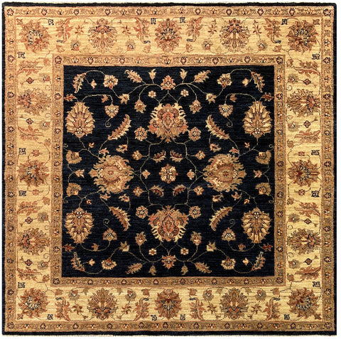 19305-Chobi Ziegler Hand-Knotted/Handmade Afghan Rug/Carpet Tribal/Nomadic Authentic/ Size: 5'1" x 5'1"