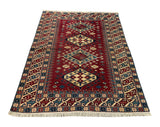 19366-Royal Shirvan Handmade/Hand-knotted Afghan Rug/Carpet Tribal/Nomadic Authentic/ Size: 6'5" x 4'9"