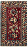 19366-Royal Shirvan Handmade/Hand-knotted Afghan Rug/Carpet Tribal/Nomadic Authentic/ Size: 6'5" x 4'9"
