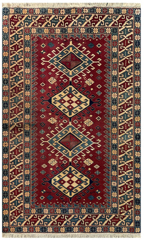 19366-Royal Shirvan Handmade/Hand-knotted Afghan Rug/Carpet Tribal/Nomadic Authentic/ Size: 6'5" x 4'9"