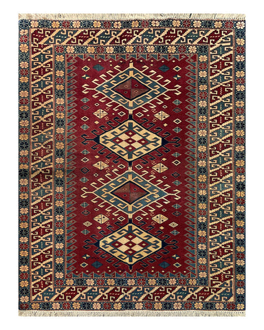 19366-Royal Shirvan Handmade/Hand-knotted Afghan Rug/Carpet Tribal/Nomadic Authentic/ Size: 6'5" x 4'9"