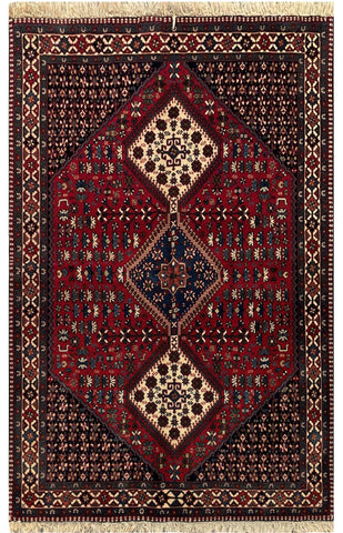 20572-Yalameh Hand-Knotted/Handmade Persian Rug/Carpet Tribal/Nomadic Authentic/ Size: 6'4" x 5'0"