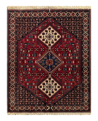 20572-Yalameh Hand-Knotted/Handmade Persian Rug/Carpet Tribal/Nomadic Authentic/ Size: 6'4" x 5'0"