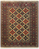 19367-Royal Shirvan Handmade/Hand-knotted Afghan Rug/Carpet Tribal/Nomadic Authentic/ Size: 6'5" x 5'2"