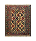19367-Royal Shirvan Handmade/Hand-knotted Afghan Rug/Carpet Tribal/Nomadic Authentic/ Size: 6'5" x 5'2"