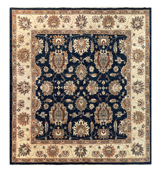 19256-Chobi Ziegler Hand-Knotted/Handmade Afghan Rug/Carpet Tribal/Nomadic Authentic/ Size: 6'4" x 5'8"