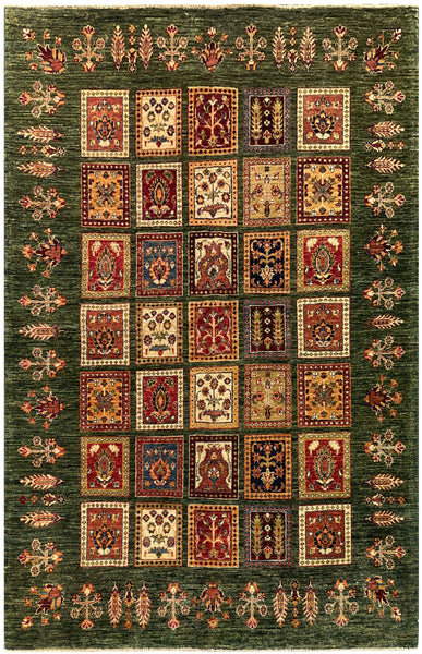 19269-Chobi Ziegler Hand-Knotted/Handmade Afghan Rug/Carpet Tribal/Nomadic Authentic/ Size: 6'5" x 5'2"