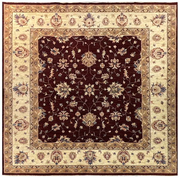 19259-Chobi Ziegler Hand-Knotted/Handmade Afghan Rug/Carpet Tribal/Nomadic Authentic/ Size: 6'7" x 6'8"