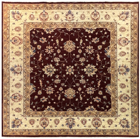 19259-Chobi Ziegler Hand-Knotted/Handmade Afghan Rug/Carpet Tribal/Nomadic Authentic/ Size: 6'7" x 6'8"