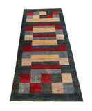 15427-Lori Gabbeh Hand-Knotted/Handmade Persian Rug/Carpet Tribal/Nomadic Authentic/ Size:  6'10" x 3'0"