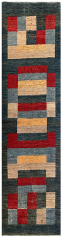 15427-Lori Gabbeh Hand-Knotted/Handmade Persian Rug/Carpet Tribal/Nomadic Authentic/ Size:  6'10" x 3'0"