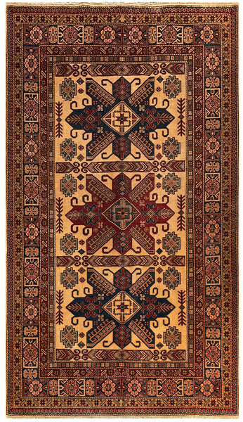 19386-Royal Shirvan Handmade/Hand-knotted Afghan Rug/Carpet Tribal/Nomadic Authentic/ Size: ﻿6'8" x 4'8"