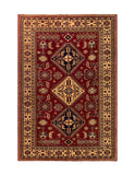 19390-Royal Shirvan Handmade/Hand-knotted Afghan Rug/Carpet Tribal/Nomadic Authentic/ Size: 7'2" x 5'0"