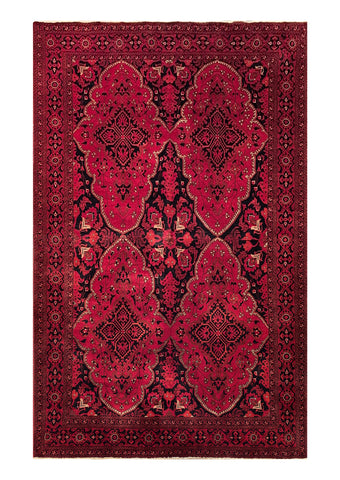 18152-Royal Khal Mohammad Hand-Knotted/Handmade Afghan Rug/Carpet Traditional/Authentic 7'8" x 5'5"