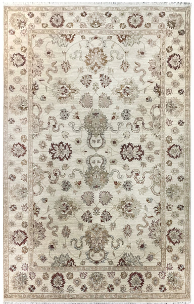 18185 - Chobi Ziegler Hand-Knotted/Handmade Afghan Rug/Carpet Traditional/Authentic/Size: 9'6" x 6'0"