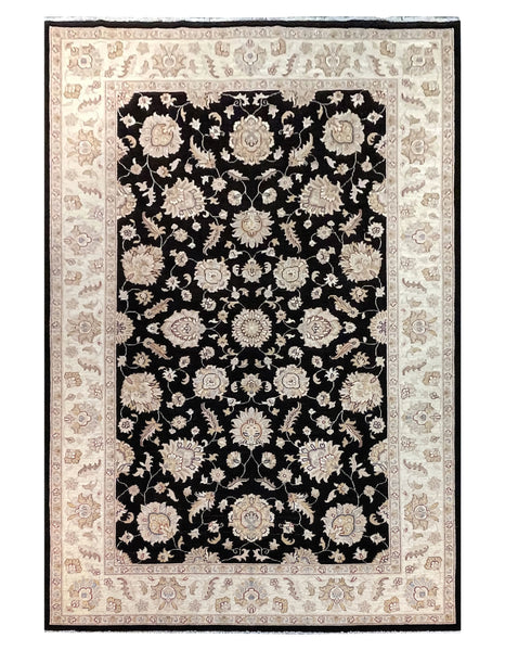 19230-Chobi Ziegler Hand-Knotted/Handmade Afghan Rug/Carpet Tribal/Nomadic Authentic/ Size: 10'4''x 7'1''