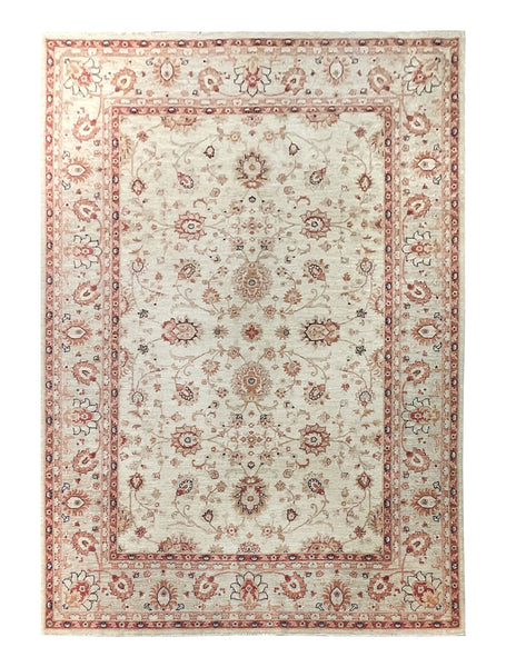 19245-Chobi Ziegler Hand-Knotted/Handmade Afghan Rug/Carpet Tribal/Nomadic Authentic/ Size: 9'9" x 6'11"