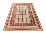 19111-Chobi Ziegler Hand-Knotted/Handmade Afghan Rug/Carpet Tribal/Nomadic Authentic/ Size: 9'3''x 6'11"