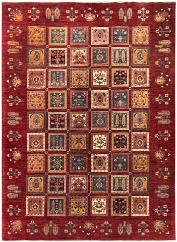 19275-Chobi Ziegler Hand-Knotted/Handmade Afghan Rug/Carpet Tribal/Nomadic Authentic 9'6" x 6'10"