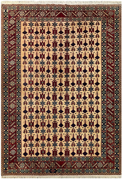 19369-Royal Shirvan Handmade/Hand-knotted Afghan Rug/Carpet Tribal/Nomadic Authentic﻿/ Size: 8'6" x 6'5"