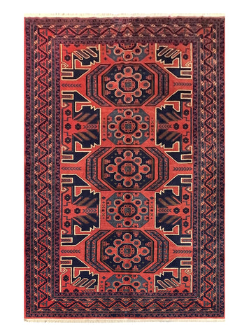 14687 - Khal Mohammad Afghan Hand-Knotted Authentic/Traditional/Carpet/Rug/ Size: 10'0" x 6'6"