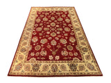 19255-Chobi Ziegler Hand-Knotted/Handmade Afghan Rug/Carpet Tribal/Nomadic Authentic/ Size: 8'3" x 5'9"