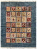 19123-Chobi Ziegler Hand-Knotted/Handmade Afghan Rug/Carpet Tribal/Nomadic Authentic/ Size: 7'6" x 5'8"