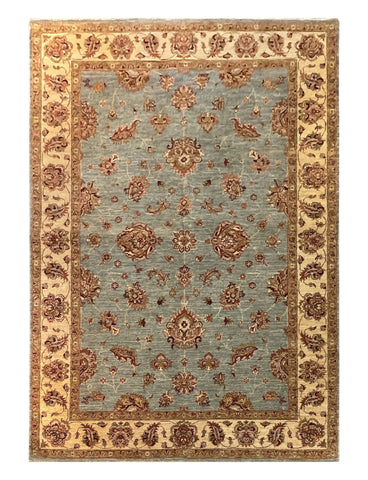 19281-Chobi Ziegler Hand-knotted/Handmade Afghan Rug/Carpet Traditional Authentic/ Size: 8'0" x 5'7"