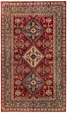 19380-Royal Shirvan Handmade/Hand-knotted Afghan Rug/Carpet Tribal/Nomadic Authentic/ Size: 6'7" x 4'9"