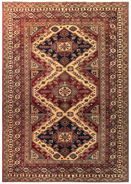 19398- Royal Shirvan Hand-Knotted/Handmade Azerbaijan Rug/Carpet Tribal/Nomadic Authentic/ Size: 8'3" x 5'8"
