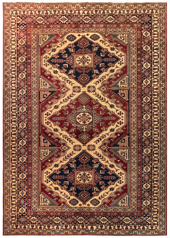 19398- Royal Shirvan Hand-Knotted/Handmade Azerbaijan Rug/Carpet Tribal/Nomadic Authentic/ Size: 8'3" x 5'8"