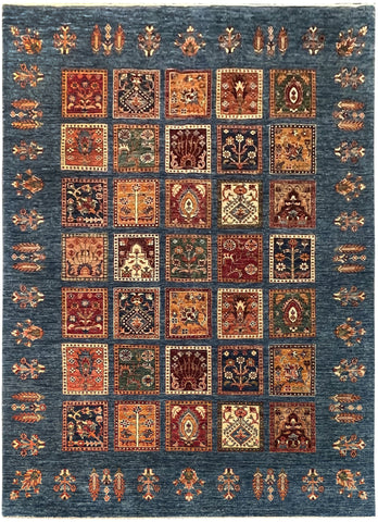 19303-Chobi Ziegler Hand-Knotted/Handmade Afghan Rug/Carpet Tribal/Nomadic Authentic/ Size: 8'3" x 6'0"