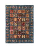 19303-Chobi Ziegler Hand-Knotted/Handmade Afghan Rug/Carpet Tribal/Nomadic Authentic/ Size: 8'3" x 6'0"