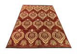 15576-Chobi Ziegler Hand-Knotted/Handmade Afghan Rug/Carpet Traditional Authentic/ Size: 7'8"x 6'2"