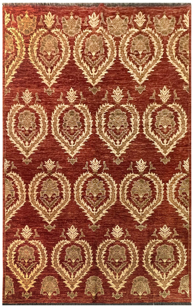 15576-Chobi Ziegler Hand-Knotted/Handmade Afghan Rug/Carpet Traditional Authentic/ Size: 7'8"x 6'2"