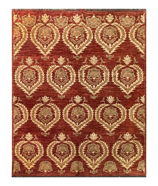 15576-Chobi Ziegler Hand-Knotted/Handmade Afghan Rug/Carpet Traditional Authentic/ Size: 7'8"x 6'2"