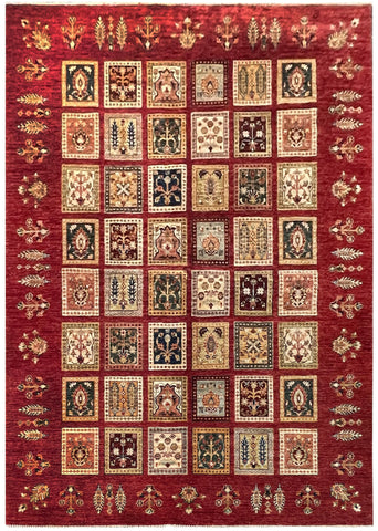 19121-Chobi Ziegler Hand-Knotted/Handmade Afghan Rug/Carpet Tribal/Nomadic Authentic/ Size: ﻿﻿8'0" x 5'7"