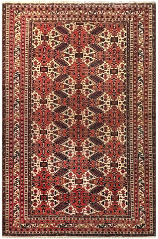 16667-Meshkin Hand-Knotted/Handmade Persian Rug/Carpet Tribal/Nomadic Authentic/ Size: 8'4" x 5'3"