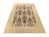 19125-Chobi Ziegler Hand-Knotted/Handmade Afghan Rug/Carpet Tribal/Nomadic Authentic/Size: 7'9" x 5'6"