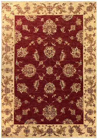 19250-Chobi Ziegler Hand-Knotted/Handmade Afghan Rug/Carpet Tribal/Nomadic Authentic﻿/ Size: 8'2" x 5'7"