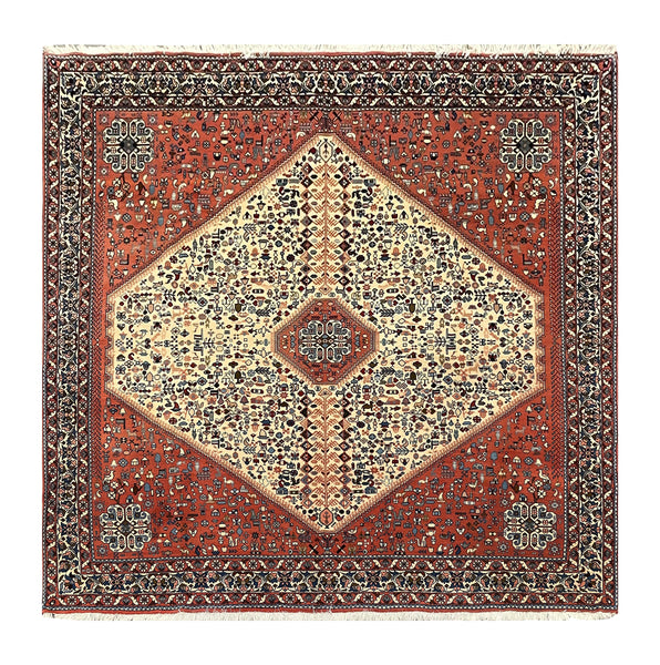15478 - Abadeh Hand-Knotted/Handmade Persian Rug/Carpet Tribal/Nomadic Authentic/ Size: 8'2" x 8'1"