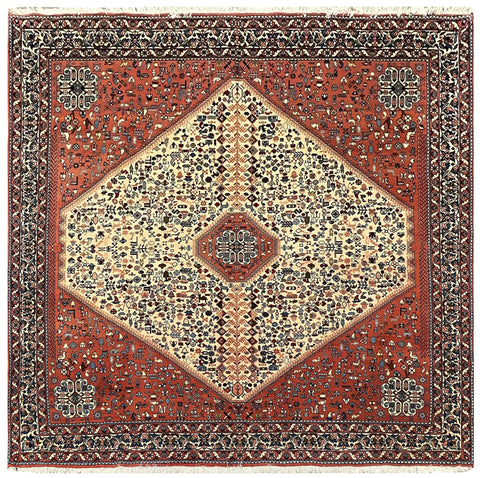 15478 - Abadeh Hand-Knotted/Handmade Persian Rug/Carpet Tribal/Nomadic Authentic/ Size: 8'2" x 8'1"