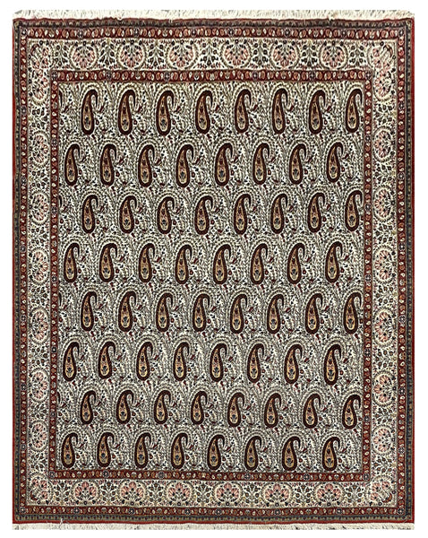 19994-Ghom Hand-knotted/Handmade Persian Rug/Carpet Traditional Authentic/ Size: 10'2" x 7'11"