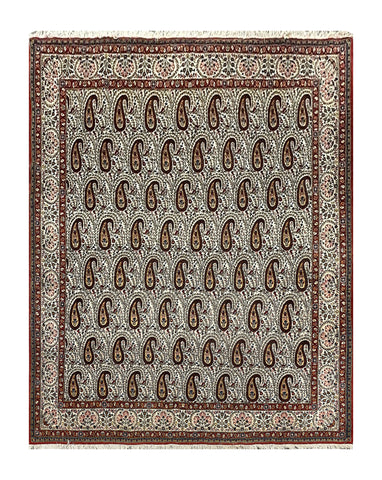 19994-Ghom Hand-knotted/Handmade Persian Rug/Carpet Traditional Authentic/ Size: 10'2" x 7'11"