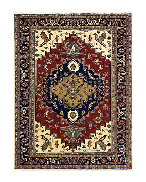 19363-Royal Shirvan Handmade/Hand-knotted Afghan Rug/Carpet Tribal/Nomadic Authentic/ Size: 10'2" x 7'8"